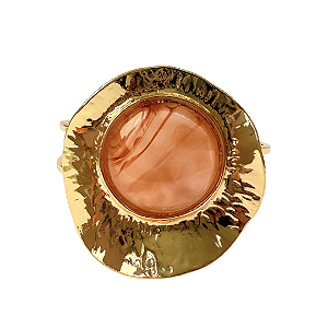 Bracelete Orgânico Dourado com Pedra Nude 800P