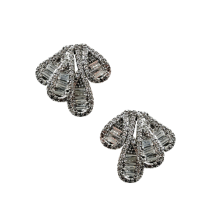 Brinco Pequeno Semijoia Prata Gotas com Zircônias BF1310