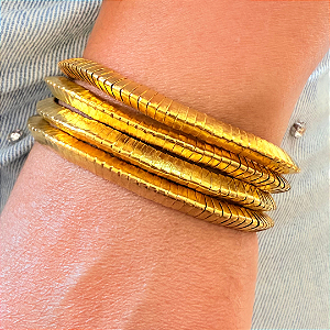 Pulseira de Elástico Triângulos Dourados 805P