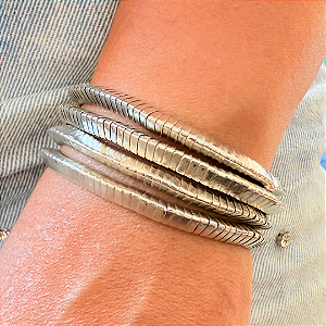 Pulseira de Elástico Triângulos Prata 806P