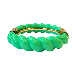 Bracelete de Acrílico Torcido Verde Água 811P