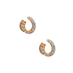 Brinco Pequeno Semijoia Dourado Gota Vazada Dupla BF1321