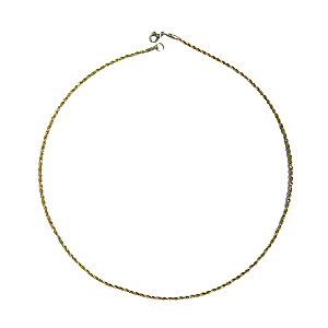 Colar de Aço Torcido Prata com Dourado CL794