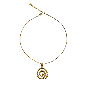 Colar de Aço Dourado com Pingente Espiral CL795
