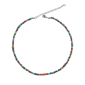 Choker de Cristais Coloridos com Hematita Dourada CL810