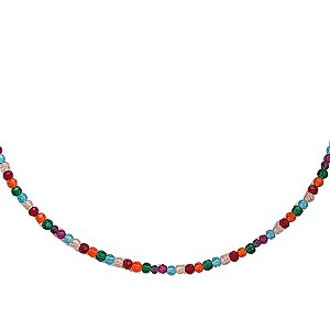 Choker Gargantilha de Cristais Colorido Azul e Vermelho