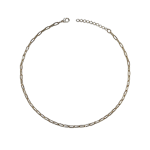 Choker de Corrente Prata Elos Finos CL826