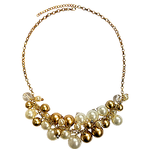 Colar Esferas Pérola e Dourado CL831