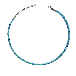 Choker Tons de azul jeans, azul claro e verde água CL833