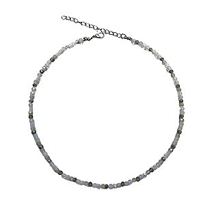 Choker Cinza, White Opal e Furta-cor CL834