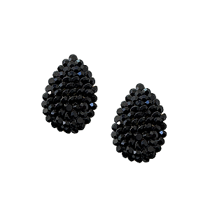 Brinco Pequeno de Gota Preta Feminino BF1387