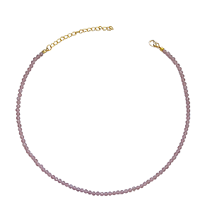 Gargantilha de Cristais Facetados Lilás Feminina CL858