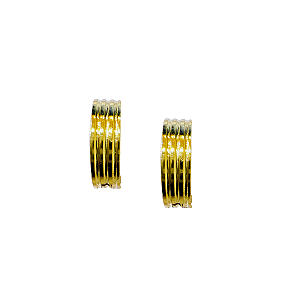 Argola de Clique Pequena de Aço Dourado BF1390