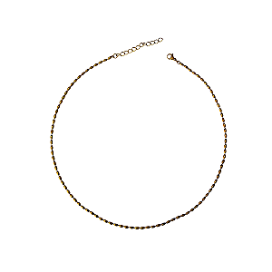 Colar de Elos de Arroz de Aço Dourado Feminino CL866