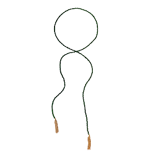 Colar Gravatinha Ajustável Fio de Cristais Verde Floresta CL 870