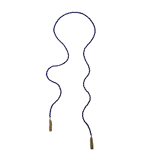 Colar G. Gravatinha Ajustável de Cristais Azul Bic CL871