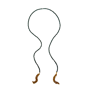 Colar M. Gravatinha Ajustável de Cristais Verde Escuro CL872