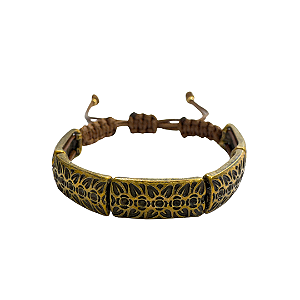 Pulseira Ajustável com Pingente Ouro Velho 910P