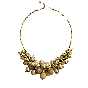 Colar de Esferas Dourado Nude e Rosa Antigo