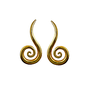 Brinco Grande Espiral Orgânico Dourado BG2219