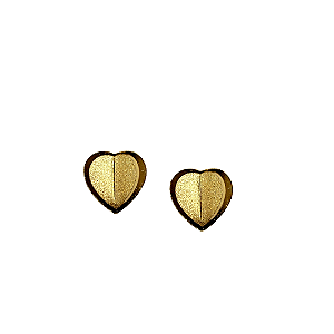 Brinco Médio de Coração em Aço Dourado BF1392