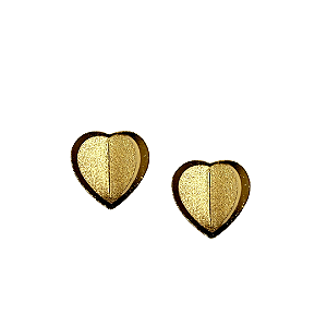 Brinco Grande de Coração em Aço Dourado BF1393