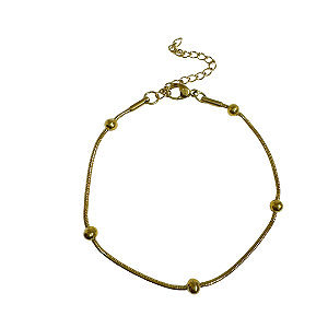 Pulseira de Bolinhas em Aço Dourado 920P