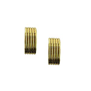 Argola Média Canelada de Aço Dourado