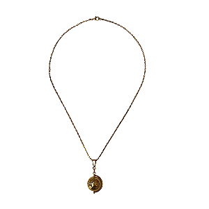 Colar Longo Dourado com Pingente Globo Terrestre