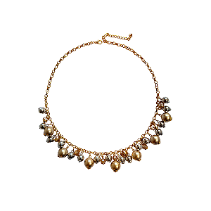 Colar de Esferas Dourado e Prata