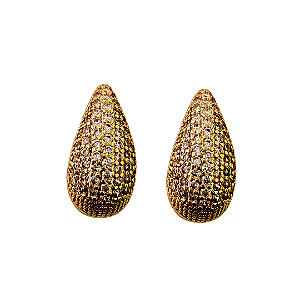 Brinco Gota Abaulada de Zircônia