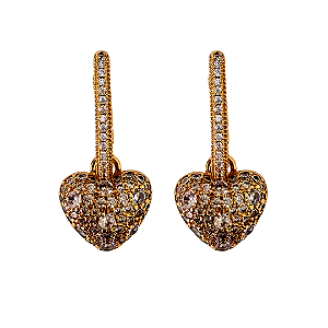 Argola Pequena de Coração com Zircônia