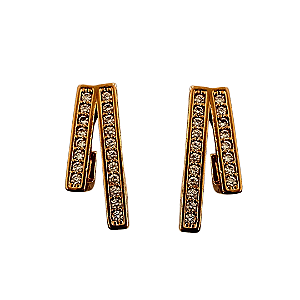 Argola Pequena Dupla com Zircônia