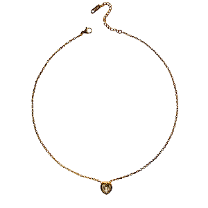 Colar Dourado de Coração Ponto de Luz