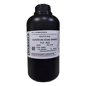 Sulfato De Sódio Anidro PA 500gr Dinâmica