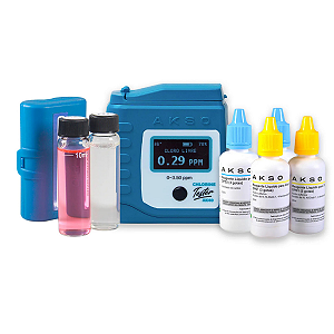 Medidor Cloro Tester Para Cloro Livre Com Soluções P/ 300 Testes Akso