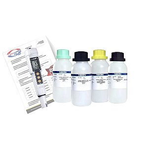 Kit Medidor De pH AK90 C/ Certificado De Calibração + Tampões e Kcl 500ml
