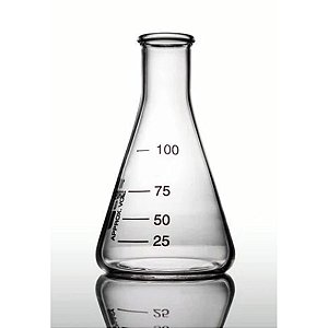 Erlenmeyer 1000ml Vidro Boro Boca Estreita Graduado