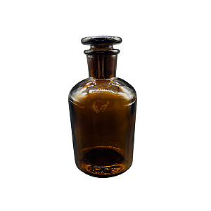 FRASCO AMBAR ALCALINO BOCA LARGA JUNTA ESM. ROLHA VIDRO 250ML