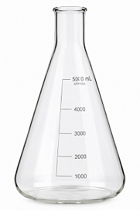 Erlenmeyer 5000ml Vidro Boro Boca Estreita graduado Precision