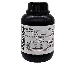 Acetato De Sódio Cristal PA A.C.S. 500g Dinâmica