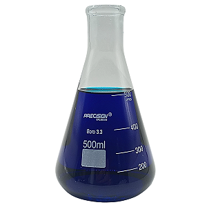 Erlenmeyer 500ml Vidro Boro Boca Estreita Graduado Precision