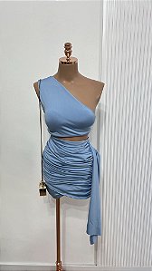 Conjunto Azul Ombro Único
