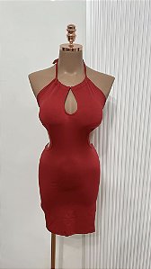 Vestido Vermelho Com Recortes