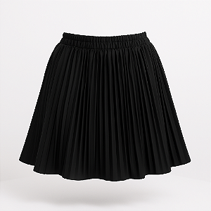 Saia Preta Plissada