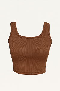 Cropped Canelado Marrom