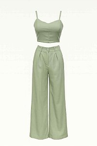 conjunto alfaiataria top com calça
