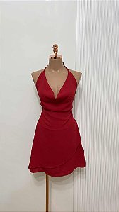 Macaquinho Vermelho Decote V