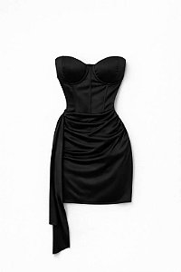 Vestido Curto Preto Tomara que Caia