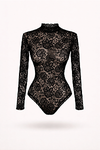 Body Renda Clássico Preto